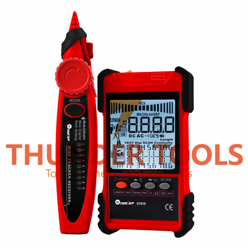 Thunder Tools TOOLTOP ET616 Handheld Portable Cable Tester with LCD