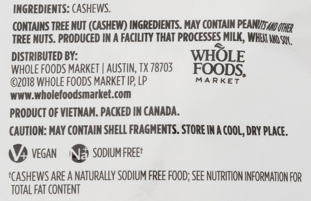 , Cashews Unsalted & Unroasted, 24 Ounce