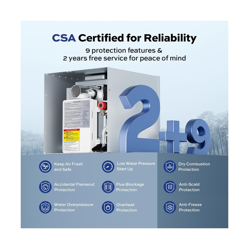 ORBEK ORBEK 60,000 BTU RV Tankless Water Heater, Propane Gas On-Demand Instan...