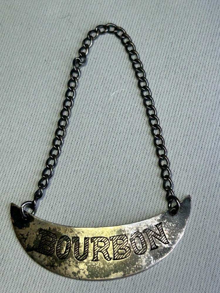 Vintage Sterling Silver Bourbon Decanter Label