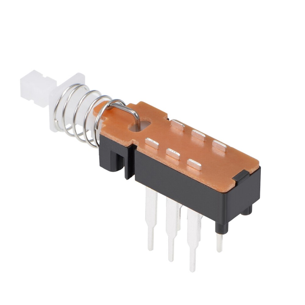 5pcs Push Button Switch DPDT 6 Pin 1 Position Self-Locking Black