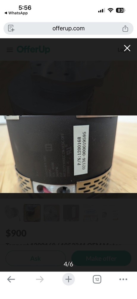 Tennant 1200168 Motor