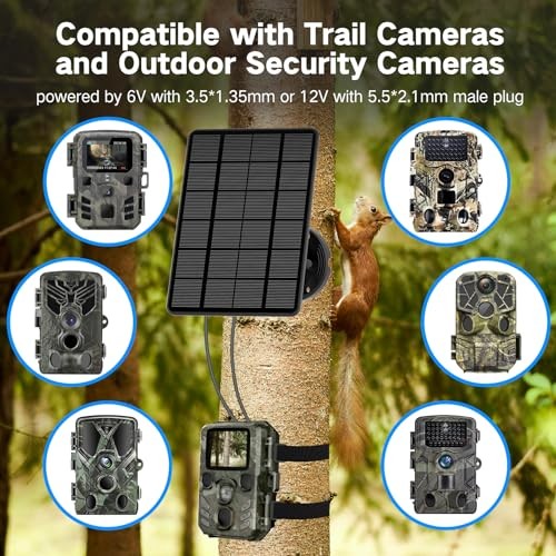 Solar Panel for Trail Camera, Trail Camera Solar Panel with 5000mAh