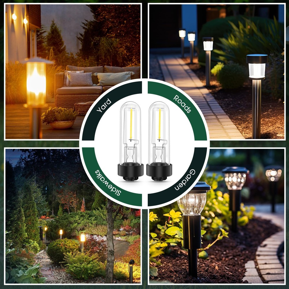 4 Pack Solar Light Replacement Bulbs 3000K 0.5W DC 3V Warm White