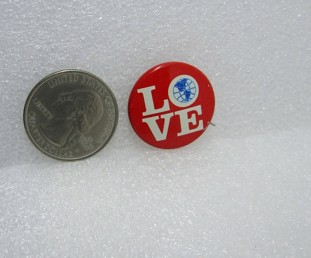 Love Globe Button Pin