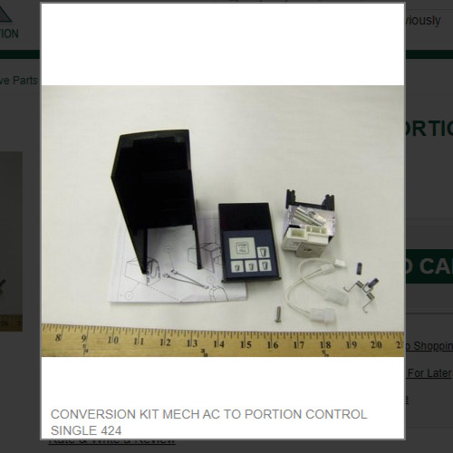 CONVERSION KIT MECH AC TO PORTION CONTROL SINGLE 424 # 5031026