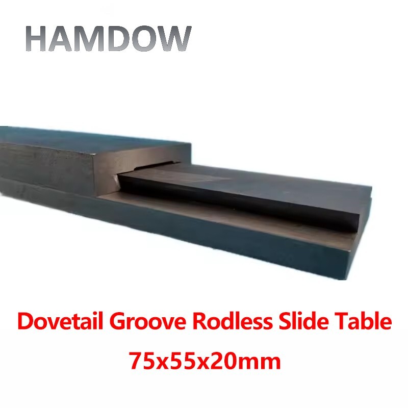 75x55x20mm 45# Steel Dovetail Rodless Slide Table Linear Workbench Custom