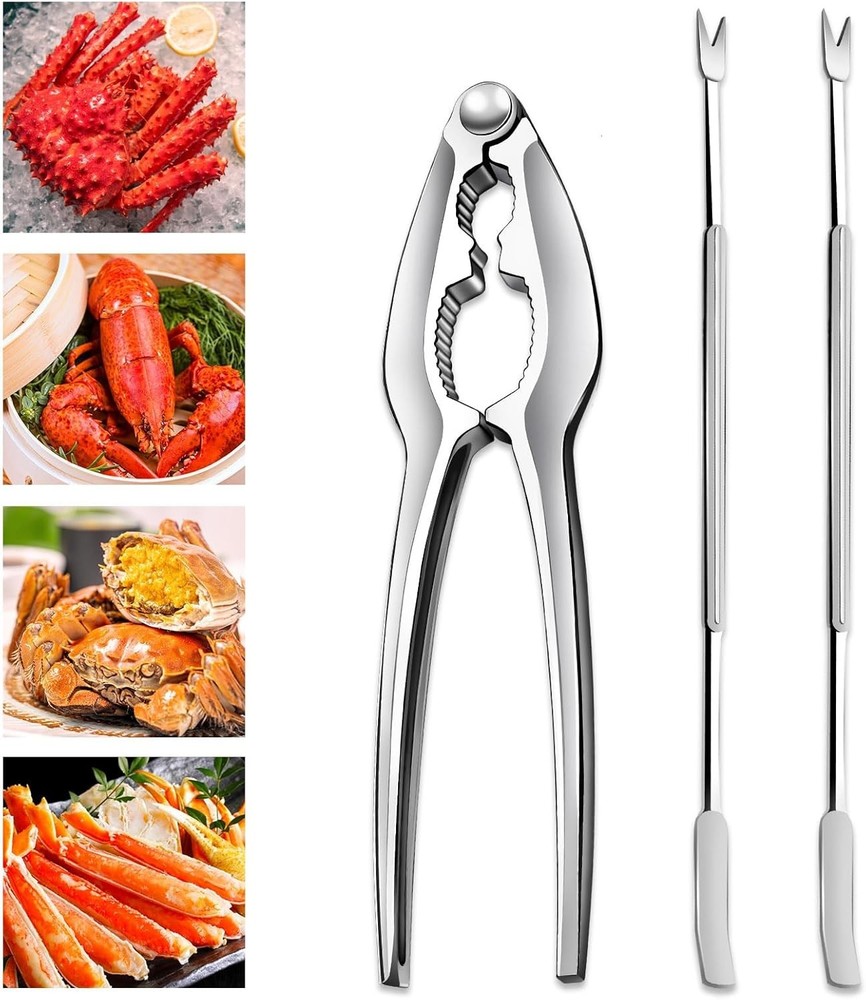 Professional Heavy Duty Lobster Cracker Set - 3 Piece Shellfish Tool Collection