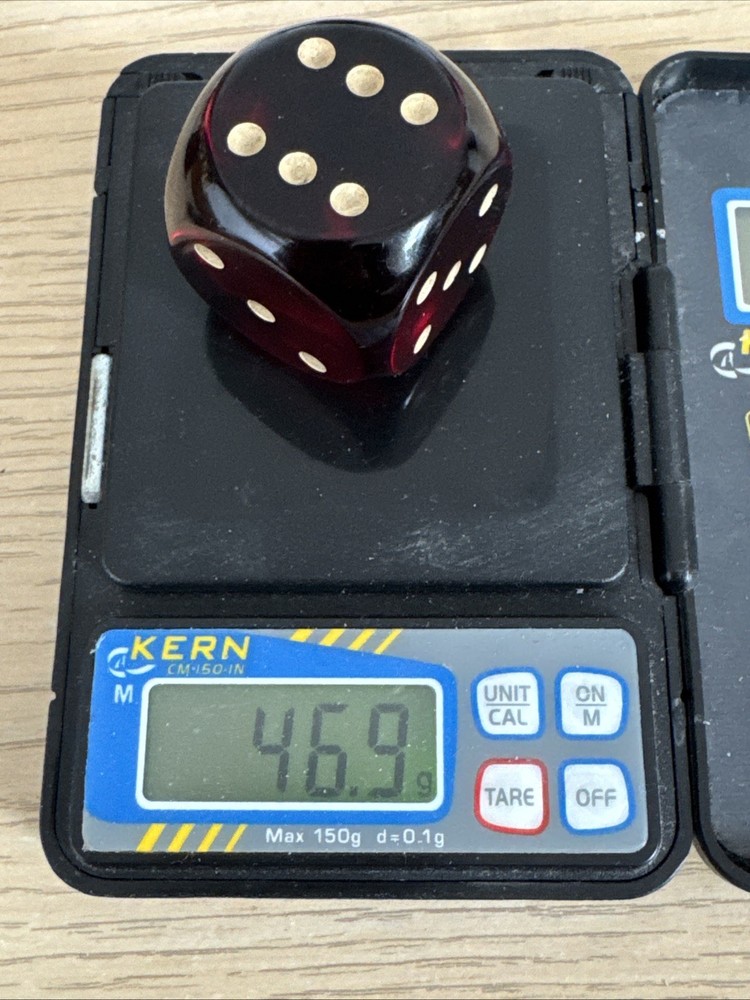 Vintage Cherry Bakelite Catalin Dice 46,9Gr 34,5mm
