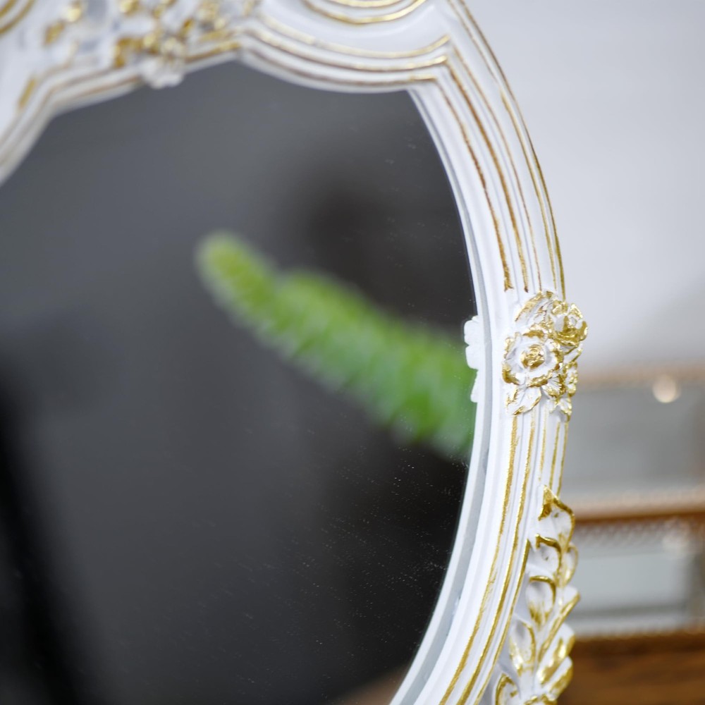 Resin Frame Decorative Wall Mirror Makeup Mirror Tabletop Mirrors, for Bedroo...