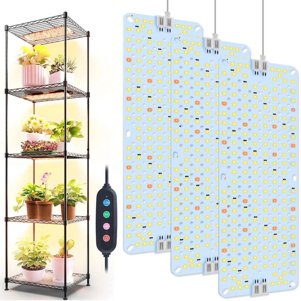 3Pack Panel Grow Lights for Indoor Light(3Pack), White Light