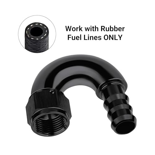 Push Lock Fitting One Piece Full Flow Hose End 12AN 180 Degree