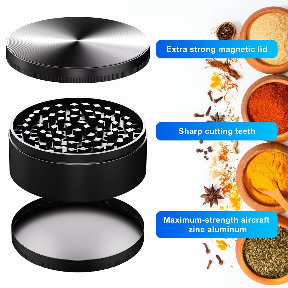 Matoolser Spice Grinder Large 3.0 Inch (Black)