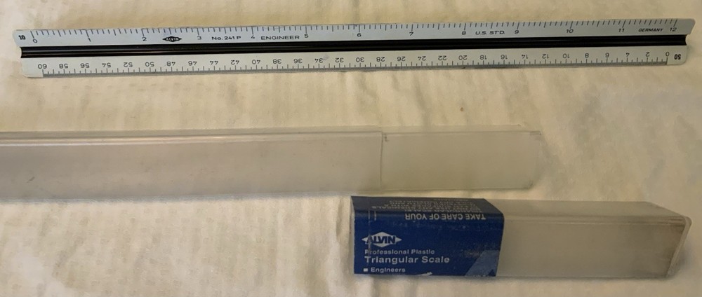Set Of ALVIN 240P & 241P Architect & Enginer Scale Drafting Triangular Ruler