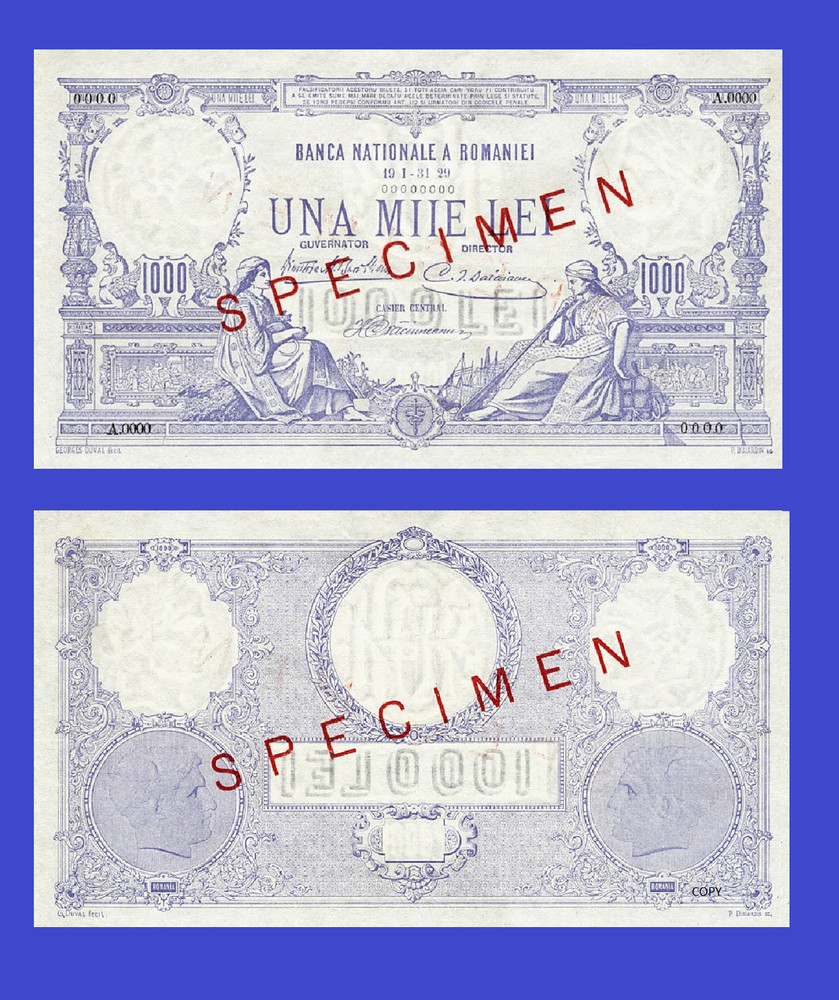ROMANIA 1000 LEI 1929  - Copy