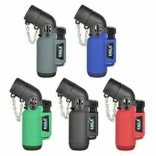 1 Pack Eagle Angle Double Torch 45 Degree Refillable Lighter Colors May Very