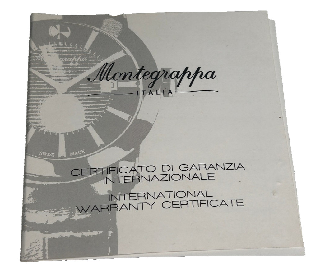 Montegrappa International Warranty Certificate