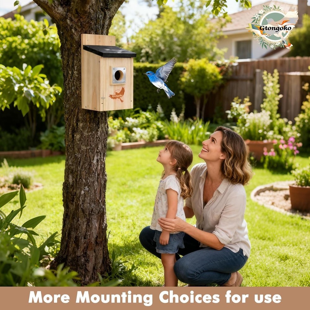 Dual Pack Bluebird Nesting Boxes with Metal Guard