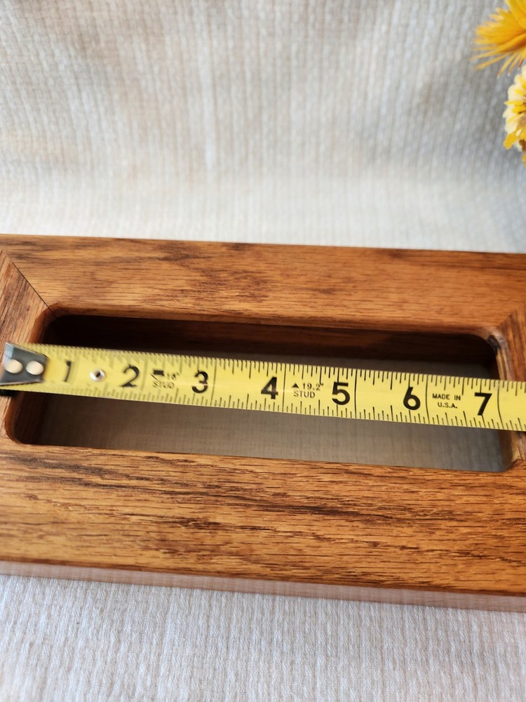 Vintage Handmade Tissue Box Cover Solid Oak Tissue Dispenser Rectangle Rustic