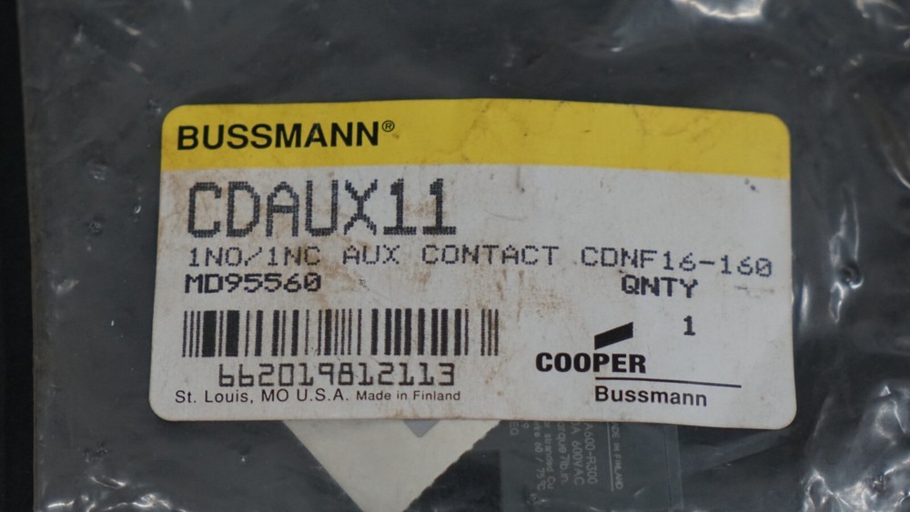 BUSSMANN CDAUX11 Auxiliary Contact, NEW