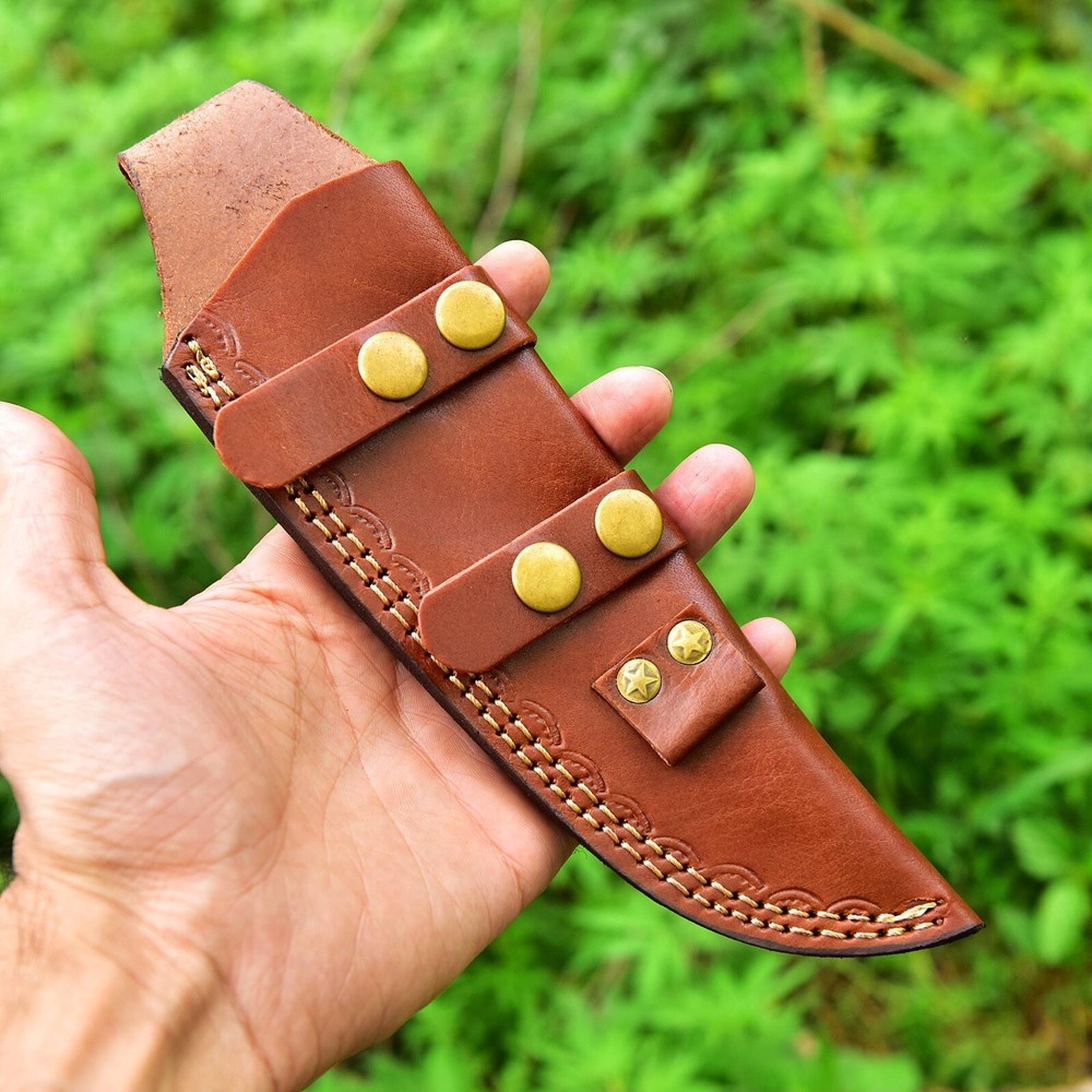 Horizontal carry Fixed blade Knife Leather Sheath holster sharpening sheath x354