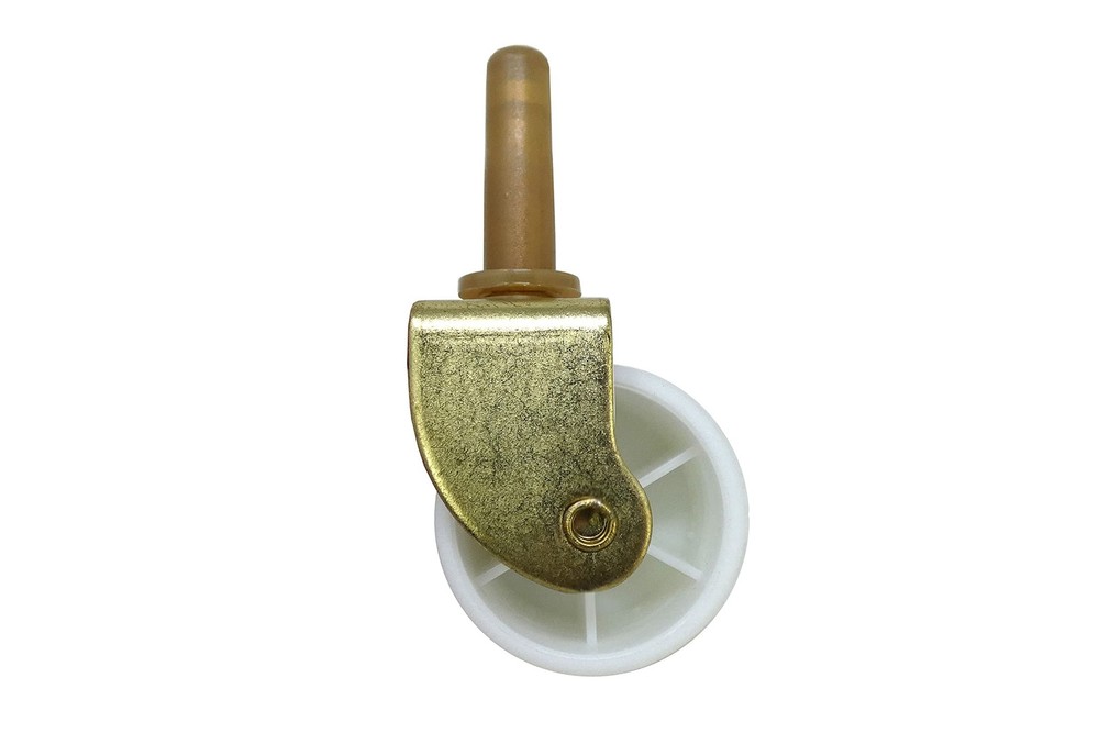 Shepherd Hardware 9535 2-1/8-Inch White Bed Rollers with Stem and Socket, 2-P...