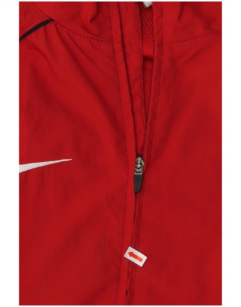NIKE Mens Dri Fit Tracksuit Top Jacket Medium Red Polyester DA14