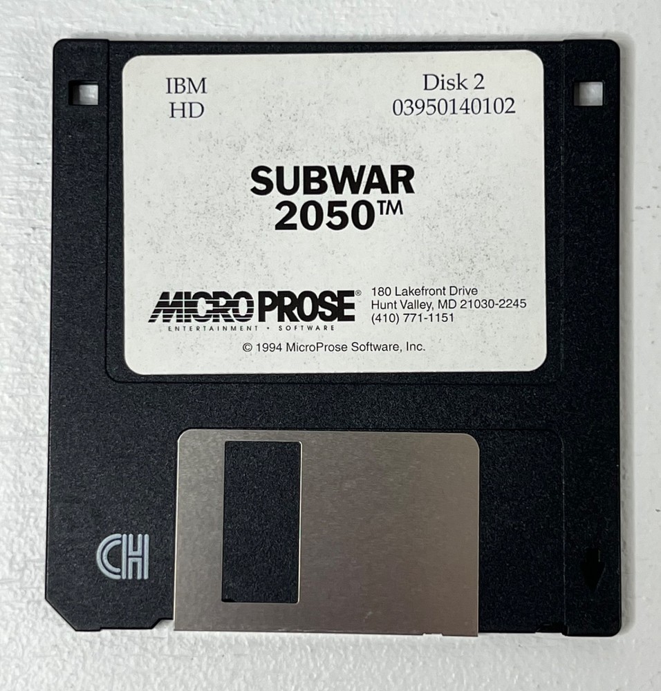 SUBWAR 2050 IBM PC Game on 3.5" Floppy Disks Untested