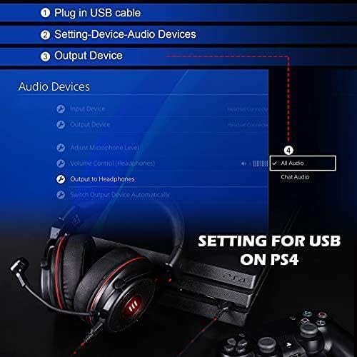 EKSA E900 Pro USB Gaming Headset for PC - Computer Headset with Detachable