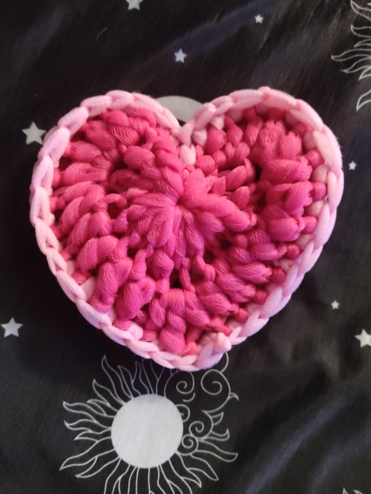 Handmade Crochet Heart-Shaped Dish/Body Scrubby