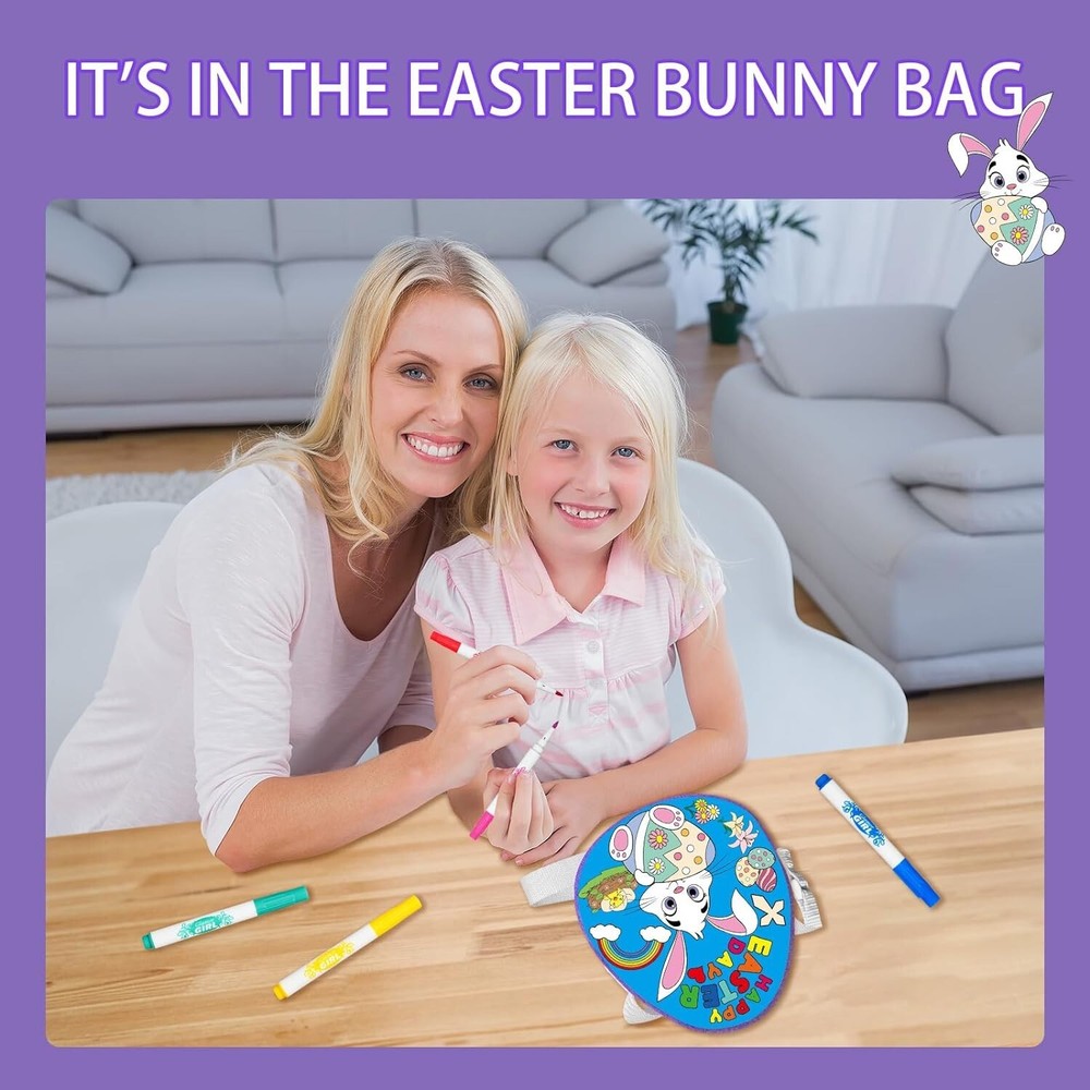 Easter Bunny Egg Decorating Dye Bag Kit, Dyeable Easter Eggs Painting Kit
