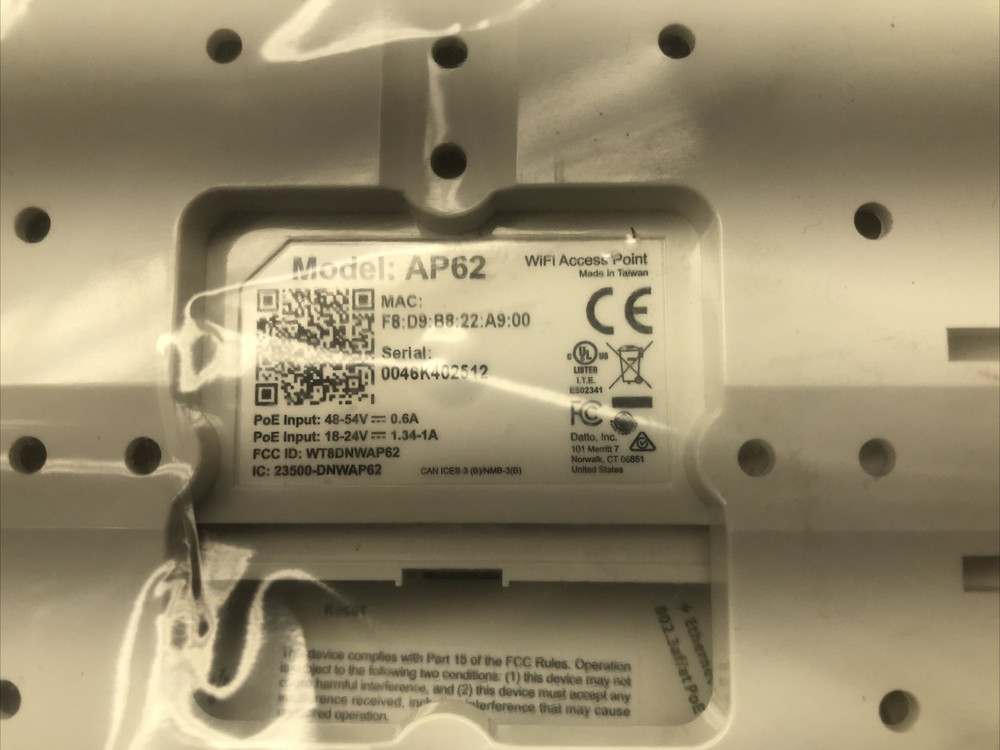 Open Box Datto Networking AP440 Cloud-Managed WiFi 6 Access Point