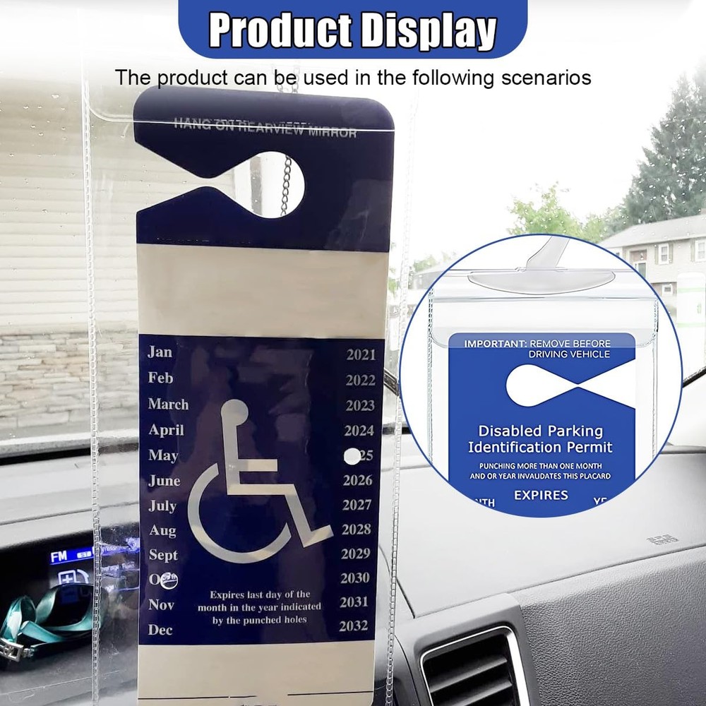 Portable Handicap Placard Holder, Transparent Disabled Permit Protector with ...