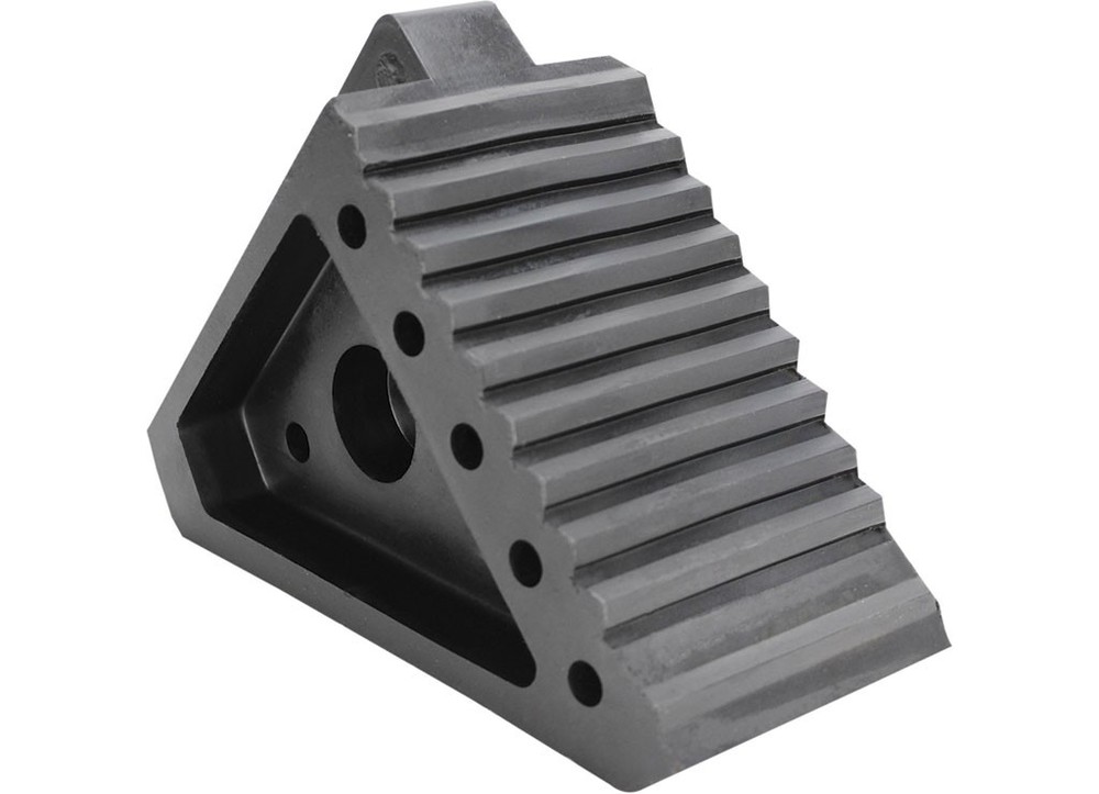 Extreme Max 5001.5772.4 Heavy-Duty Solid Rubber Wheel Chock w/ Handle - 4-Pack