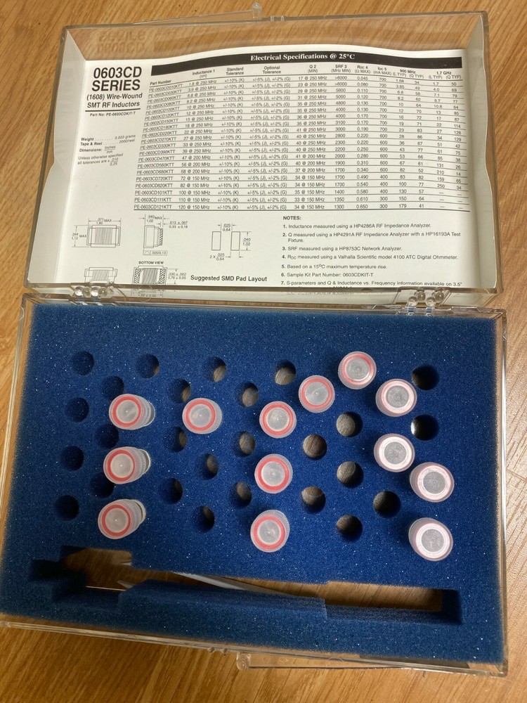 Pulse 0805CD, 0805CM, 0603CD, Inductor Kits, 3 Boxes. (62 Values)