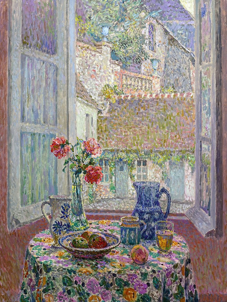 TABLE BY WINDOW by H. Sidaner fruit Tile Mural Kitchen Backsplash Marble Ceramic