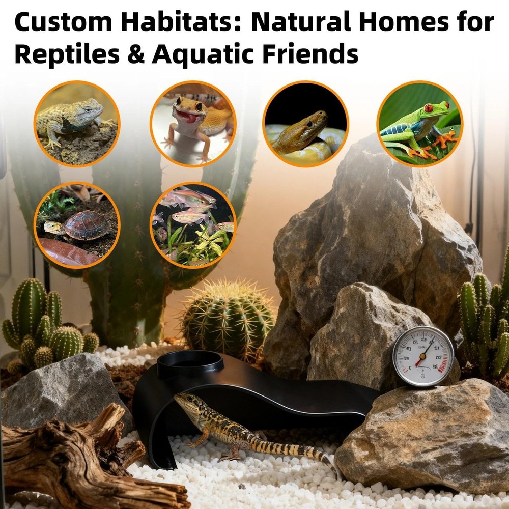 Black Reptile Underground Cave Viewing Hide Lizard Hognose Leopard