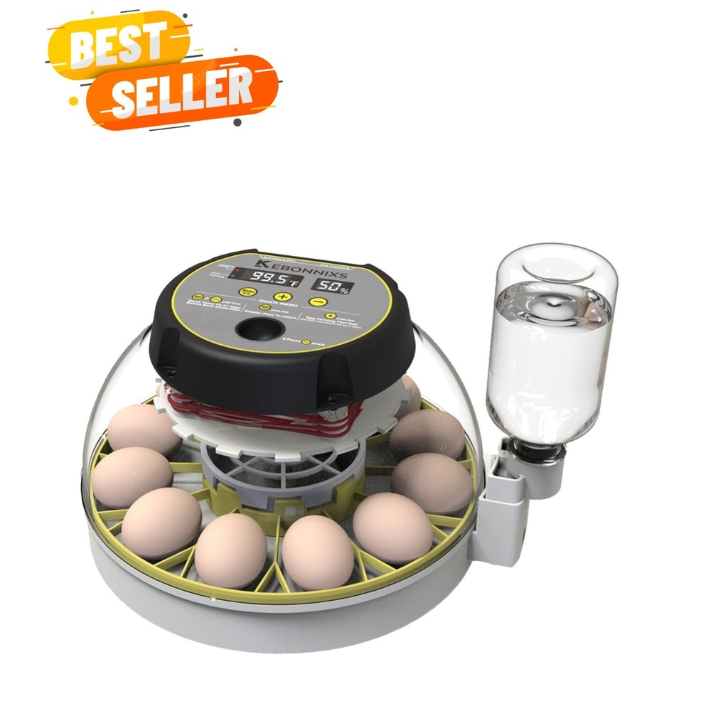 Automatic 12 Egg Incubator - Humidity Display & Auto-Turner for Optimal Hatching