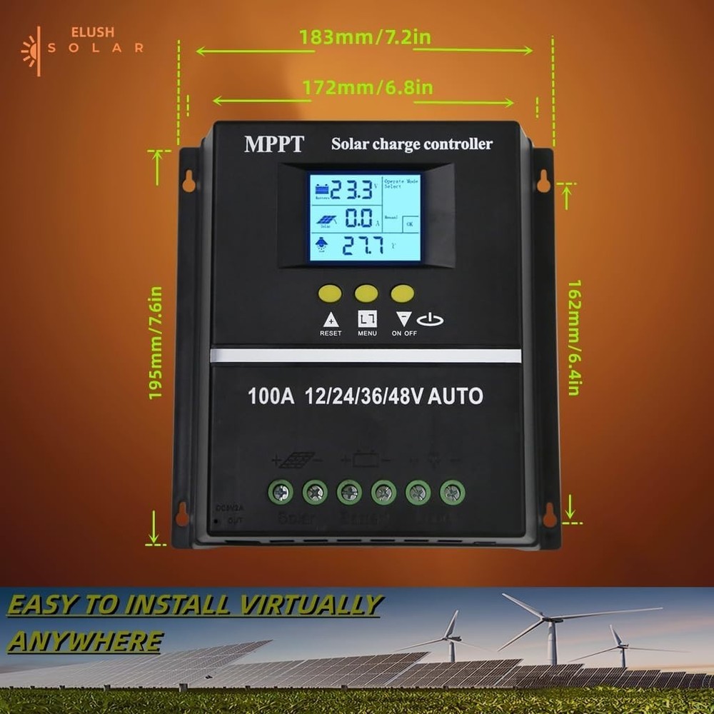MPPT Solar Charge Controller 12V-48V with LCD & Dual USB - Smart Energy Solution
