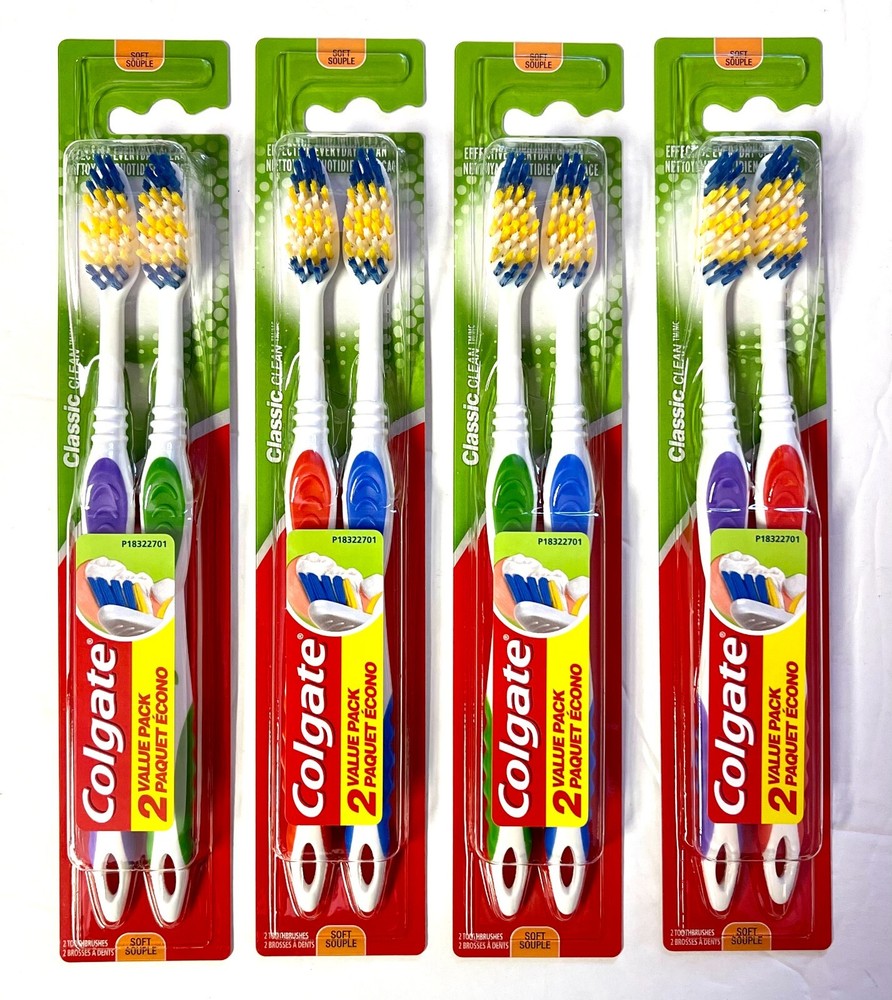 COLGATE TOOTHBRUSH CLASSIC SOFT 4 PC, TOTAL 8 PIECES