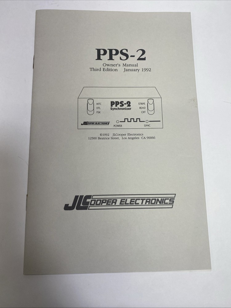 Vintage JL Cooper Electronics PPS-2 Synchronizer 1992