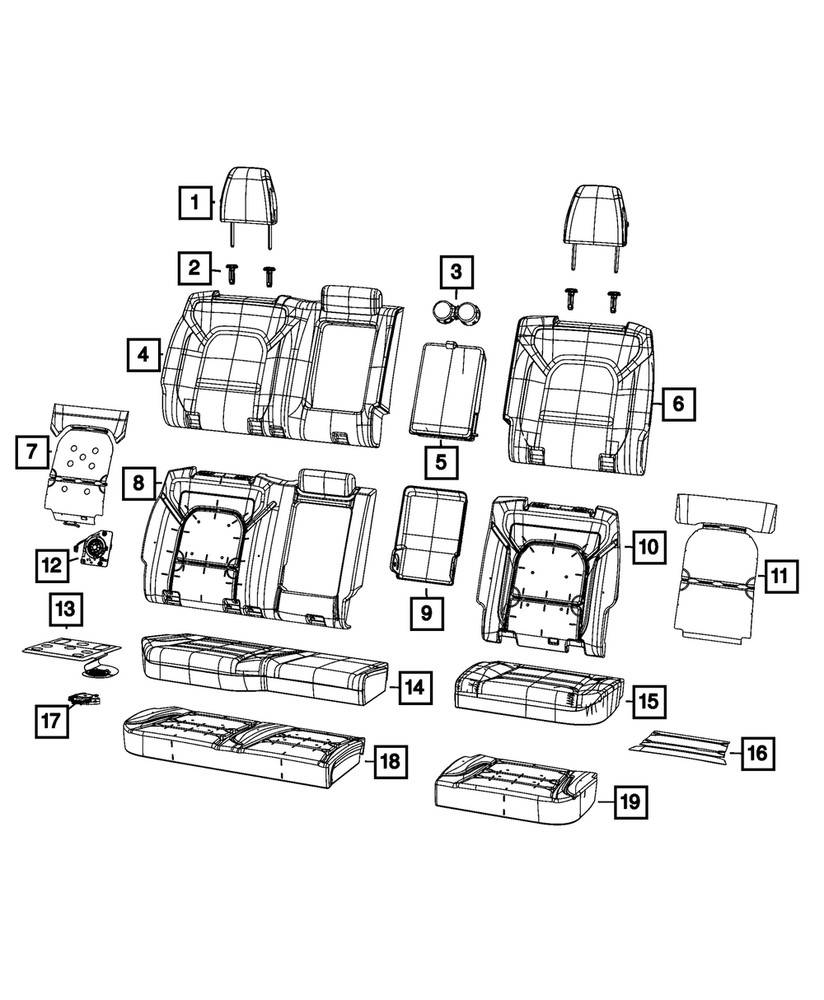 Genuine Mopar Second Row Headrest Left 6CN073X7AB