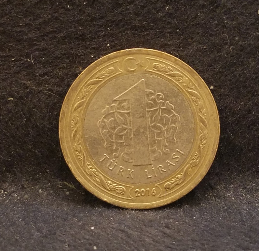 2016 Turkey lira, modern circulation issue, KM-1244