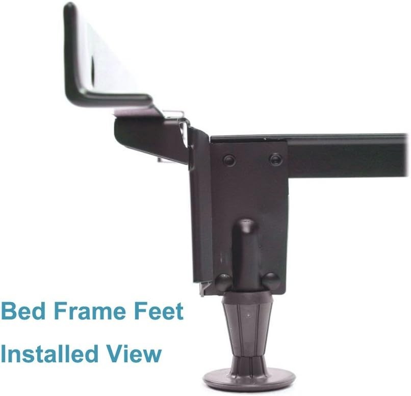 6 Pack Heavy Duty Bed Frame Replacement Feet, Steel Stem & Plastic Base with Soc