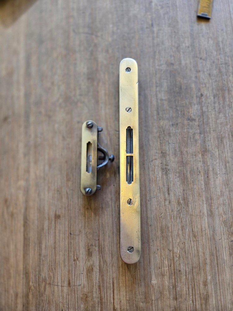 Antique Wood & Brass Level & Small Antique Brass String Level