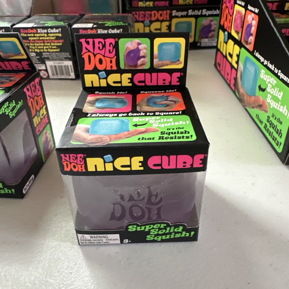 Nee Doh Nice Cube - Super Solid Squish! (Purple)
