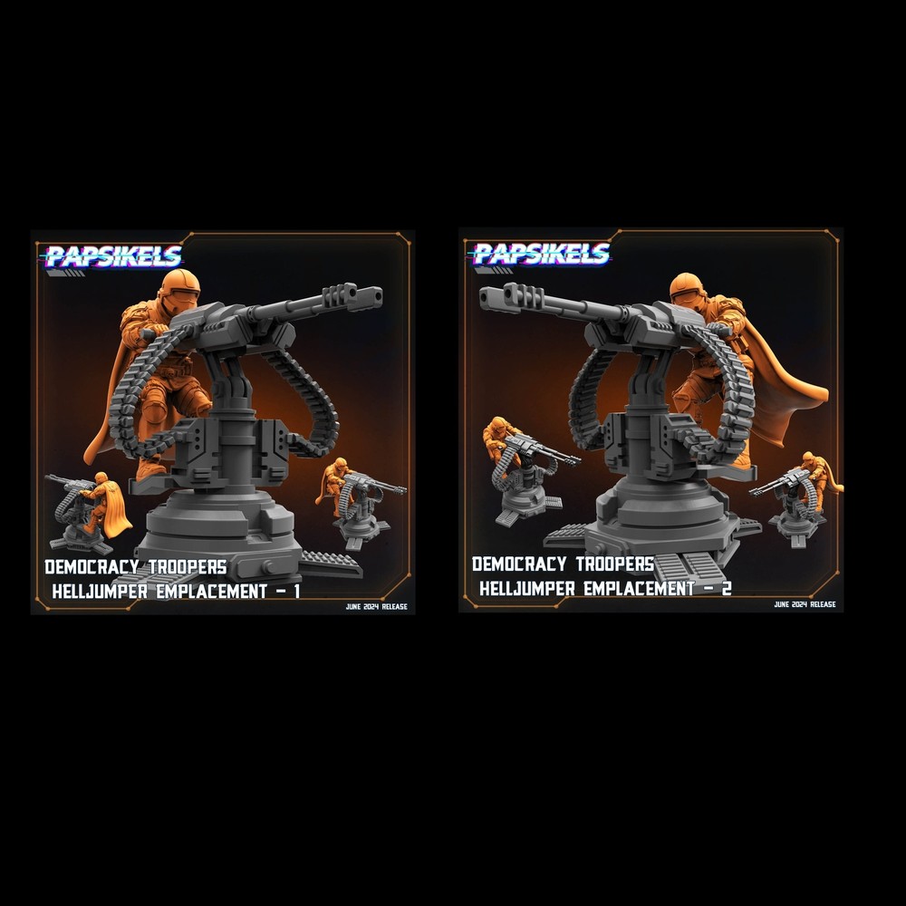 3D Printed Papsikels Democracy Troopers Helljumper Emplacement Set