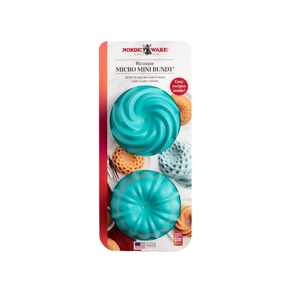 Micro Bundt Pans Microwave Safe Plastic Blue 2 Pans