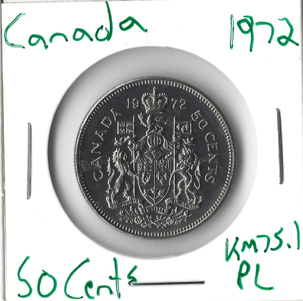 Coin Canada 50 Cents 1972 KM75.1, PL