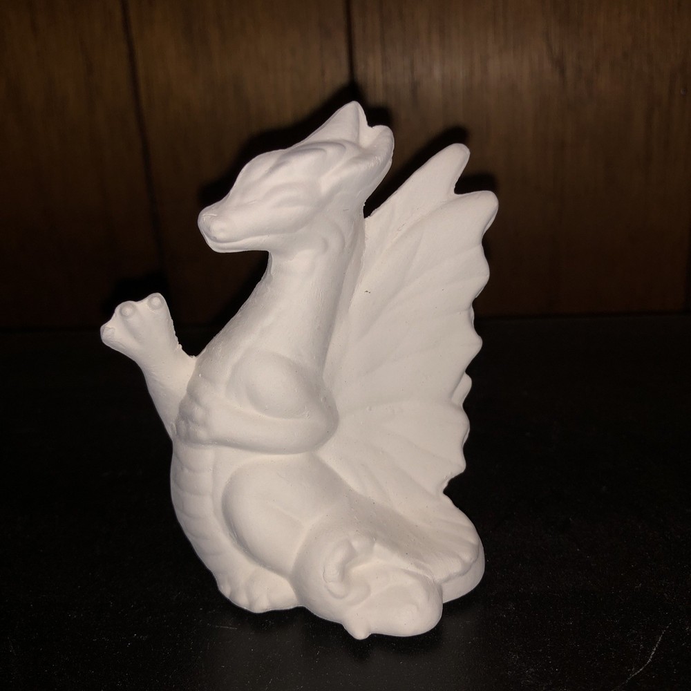 Ceramic Bisque 3.75” T Dragon- Ready to Paint